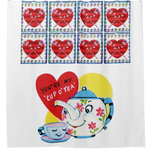 Tasse Teevalentine Duschvorhang (Vorderseite)