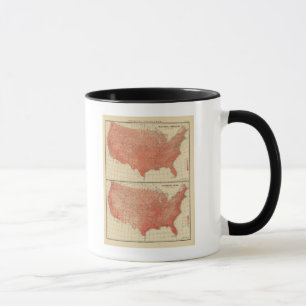 Tasse Température moyenne annuelle, croquis hypsométri