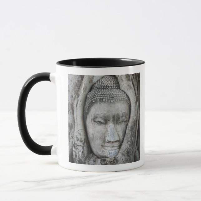 Tasse Tête de grès de Bouddha cernée d'un arbre (Gauche)