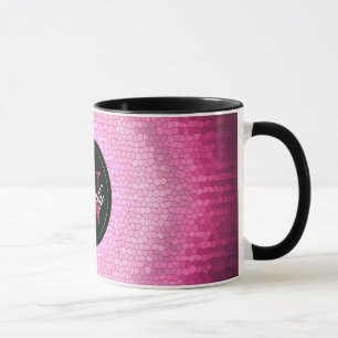 Tasse Texture abstraite de rose de vitrage de cercle