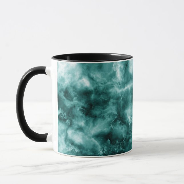Tasse Texture de marbre vert-foncé (Gauche)