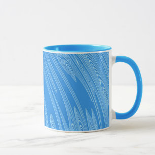 Tasse texture métallique argentée bleue abstraite