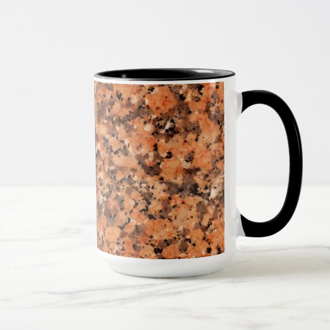 Tasse Texture orange de roche de géologie avec le nom (Droite)