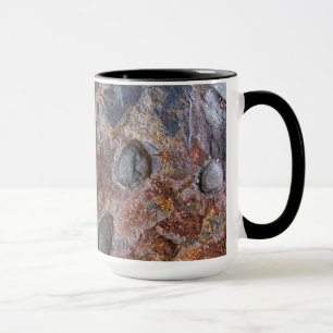 Tasse Texture sale de roche de géologie avec le nom
