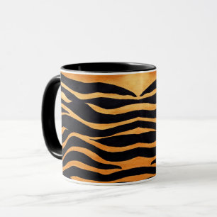 Tasse Tiger imprimé Musique dorée et noire