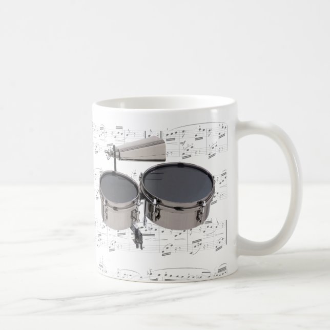 Tasse - Timbales (Trommeln) mit Blattmusik (Rechts)