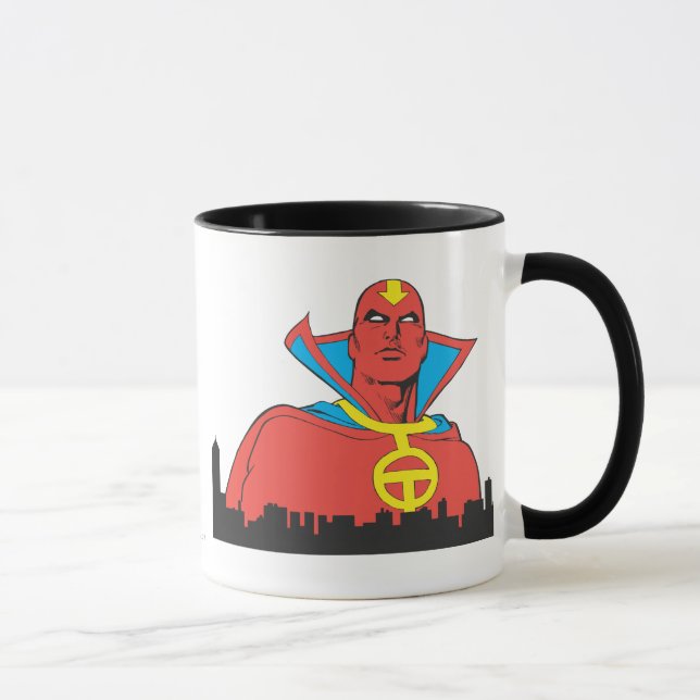 Tasse Tornade rouge derrière le paysage urbain (Droite)