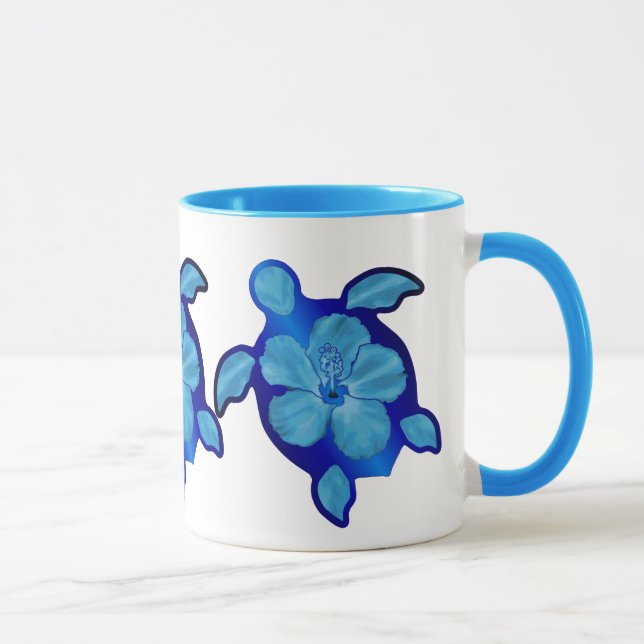 Tasse Tortue et ketmie bleues de Honu (Droite)