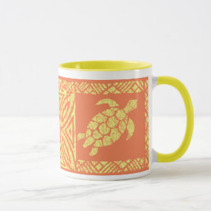 Tasse Tortue primitive hawaïenne de Tapa de Honu