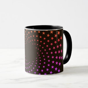 Tasse - Tourbillons d'étoiles arc-en-ciel sur fond