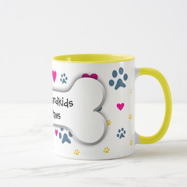 Tasse Tous mes Grandkids-Petits-enfants ont des pattes (Droite)