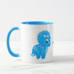Tasse Tricératops Bébé Bleu Cute Dinosaur