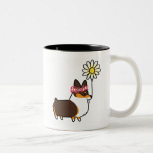 Tasse tricolore   CorgiThings de fleur de corgi de