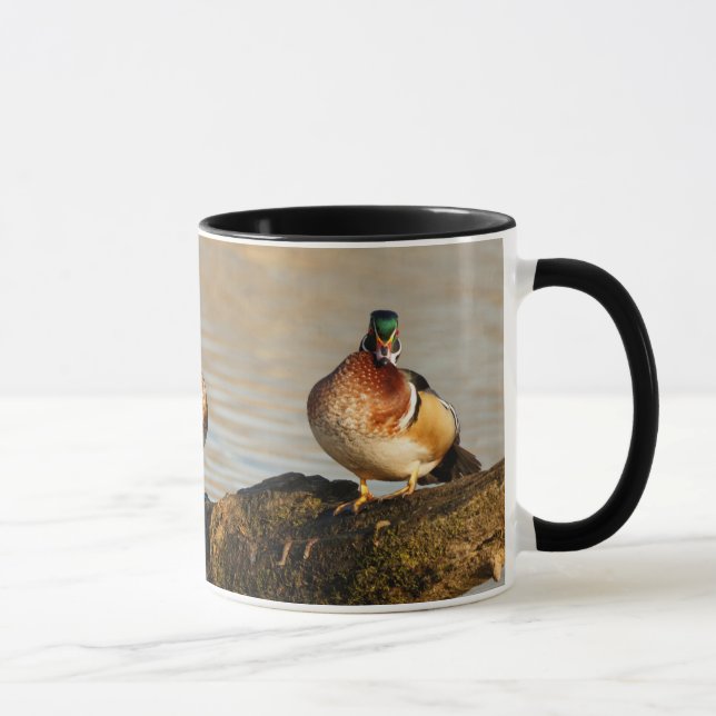 Tasse Trio de canards en bois sur un gros rond (Droite)
