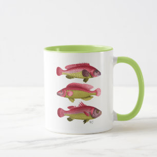 Tasse Trio rouge et jaune de poissons d'imaginaire