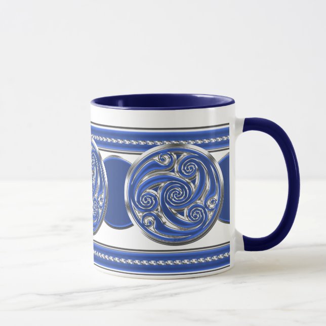 Tasse Triskel argenté bleu (Droite)