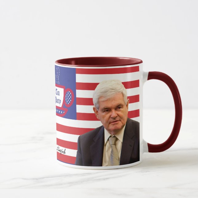 Tasse Triton et thé - rouges, blancs, et bleu (Droite)