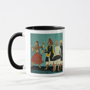 Tasse Trois musiciens et une fille de danse, Tanjore,