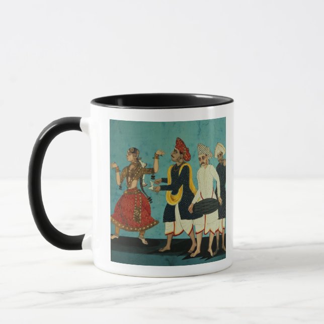 Tasse Trois musiciens et une fille de danse, Tanjore, (Gauche)