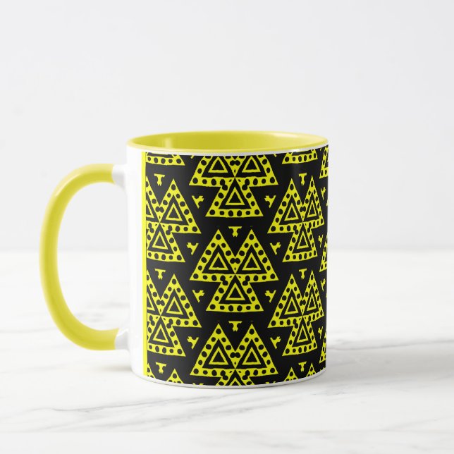Tasse Trois triangles v1 - Jaune (Gauche)