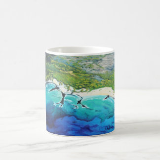 Tasse tropicale d'art de plage de vue aérienne