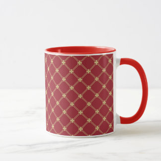 Tasse Tudor Rouge et Gold Criss-Cross Motif