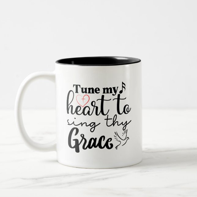 Tasse "Tune mein Herz, um dein Herz zu singen" (Links)