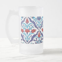 Tasse turque en verre givré de tulipes
