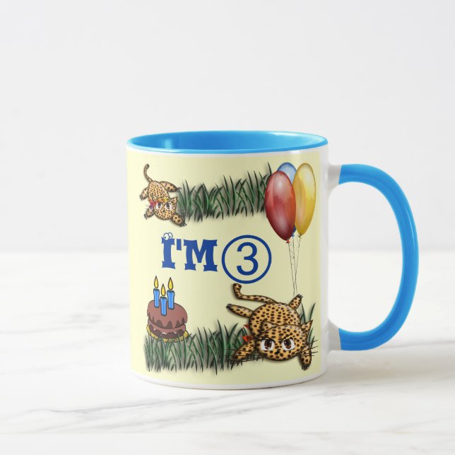 Tasse Ultra mignon 3 ans Leopard Safari Anniversaire (Droite)