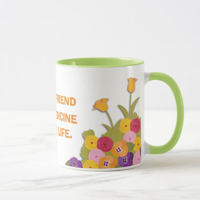 Tasse Un ami fidèle floral (Droite)