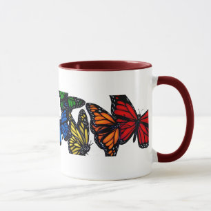 Tasse Un arc-en-ciel des papillons