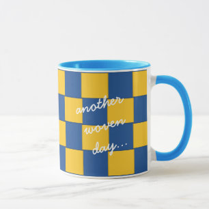 Tasse Un autre jour tissé bleu et jaune