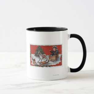 Tasse Un joyeux ChristmasKid dans un traîneau de