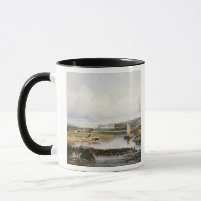 Tasse Un paysage étendu de rivière avec une vue du ch (Gauche)