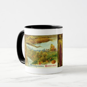 Tasse Un Thanksgiving chaleureux ; maïs indien et meules