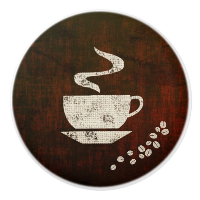 Tasse und Bohnen R - Knochen Keramikknauf (Vorderseite)
