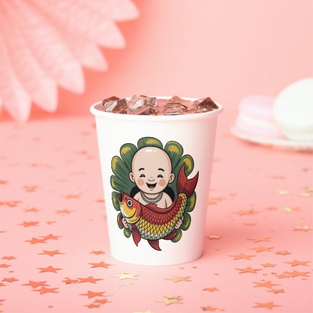Tasse und Cups | Chloe Baby - Niedlicher Junge mit Pappbecher (Insitu)