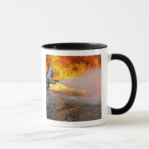 Tasse Une équipe de lutte contre l'incendie secourue par
