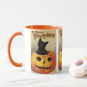 Tasse Une joyeuse Halloween par Ellen Clapsaddle, Chat V