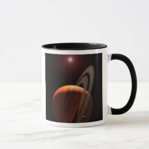 Tasse Une planète de géant de gaz satellisant un nain