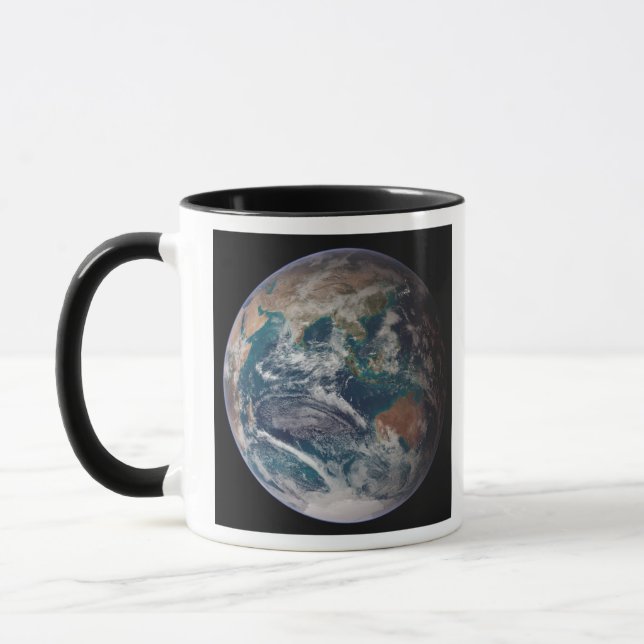 Tasse Une vue complète de la Terre montrant les données  (Gauche)
