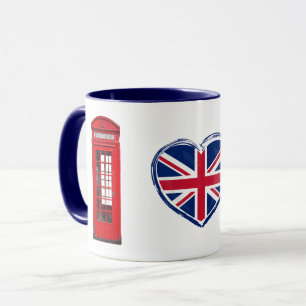 Tasse Union Jack Cœur Boîte Téléphonique de Londre