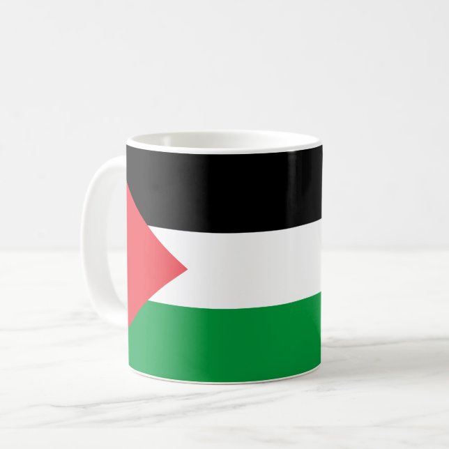 Tasse unter palästinensischer Flagge (Vorderseite Links)