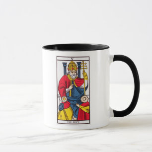 Tasse V le pape, carte de tarot