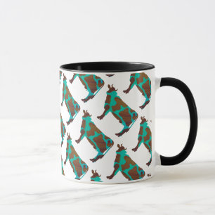 Tasse Vache Silhouette Brown et Turquoise