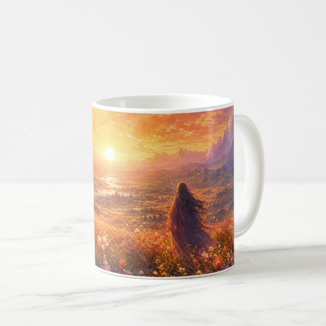 Tasse Vallée du Coucher de Soleil Doré (Devant droit)