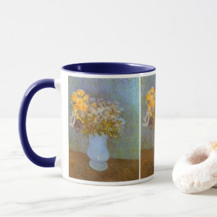Tasse Vase de lilas, de marguerites et d'anémones de Vin