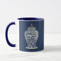 Vase en porcelaine bleue et blanche de Vision Stud