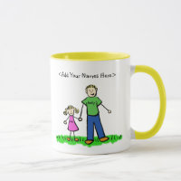 Tasse Vater und Tochter Blond (Namen anpassen)