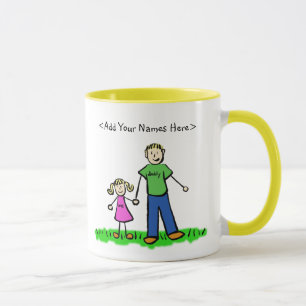 Tasse Vater und Tochter Blond (Namen anpassen)